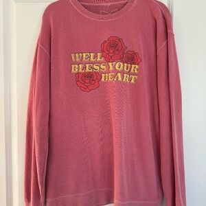 Living Fully by Mallory Ervin Bless Your Heart Graphic Sweatshirt - Size Large